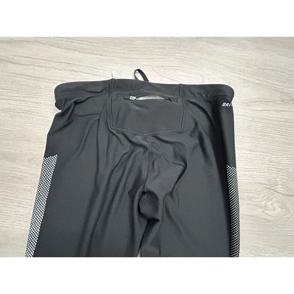 Nike Dri-FIT Men’s Running Leggings Black Reflective Zip Ankle Size XL - Picture 7 of 9